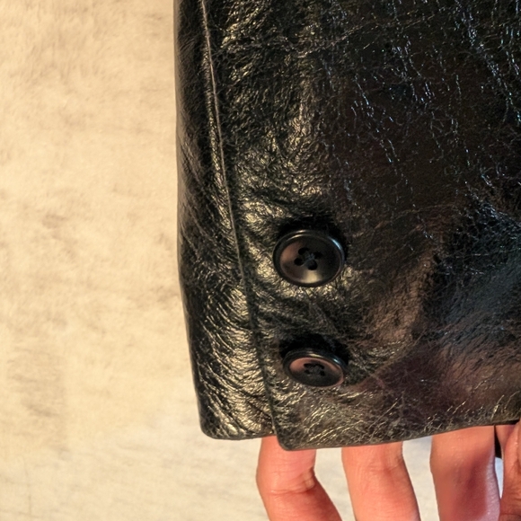 Gap vintage 2000 shiny leather jacket size small - Picture 7 of 8